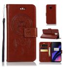 Wind Chime Owl Embossing Pattern Horizontal Flip Leather Case with Holder & Card Slots & Wallet For OnePlus 6T(Brown) - 1