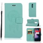 Wind Chime Owl Embossing Pattern Horizontal Flip Leather Case with Holder & Card Slots & Wallet For OnePlus 6(Green) - 1