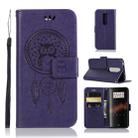 Wind Chime Owl Embossing Pattern Horizontal Flip Leather Case with Holder & Card Slots & Wallet For OnePlus 7(Purple) - 1