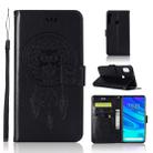 Wind Chime Owl Embossing Pattern Horizontal Flip Leather Case with Holder & Card Slots & Wallet For Huawei P Smart Z(Black) - 1