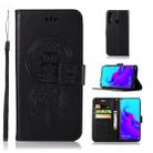 Wind Chime Owl Embossing Pattern Horizontal Flip Leather Case with Holder & Card Slots & Wallet For Huawei nova 4(Black) - 1