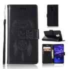 Wind Chime Owl Embossing Pattern Horizontal Flip Leather Case with Holder & Card Slots & Wallet For Huawei Mate 20 Lite(Black) - 1
