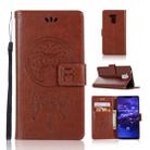 Wind Chime Owl Embossing Pattern Horizontal Flip Leather Case with Holder & Card Slots & Wallet For Huawei Mate 20 Lite(Brown) - 1