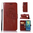 Wind Chime Owl Embossing Pattern Horizontal Flip Leather Case with Holder & Card Slots & Wallet For Huawei Mate 20 Pro(Brown) - 1