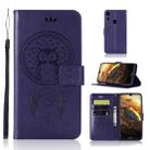 Wind Chime Owl Embossing Pattern Horizontal Flip Leather Case with Holder & Card Slots & Wallet For Huawei Honor Play 8A(Purple) - 1