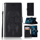 Wind Chime Owl Embossing Pattern Horizontal Flip Leather Case with Holder & Card Slots & Wallet For Huawei Honor 20(Black) - 1