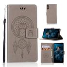 Wind Chime Owl Embossing Pattern Horizontal Flip Leather Case with Holder & Card Slots & Wallet For Huawei Honor 20(Grey) - 1