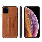 For iPhone 11 Pro Fierre Shann Full Coverage Protective Leather Case with Holder & Card Slot (Brown) - 1