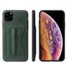 For iPhone 11 Pro Fierre Shann Full Coverage Protective Leather Case with Holder & Card Slot (Green) - 1