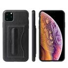 For iPhone 11 Pro Max Fierre Shann Full Coverage Protective Leather Case with Holder & Card Slot (Black) - 1