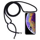 For iPhone X / XS Four-Corner Anti-Fall Trasparent TPU Mobile Phone Case With Lanyard(Black) - 1