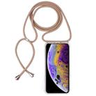 For iPhone X / XS Four-Corner Anti-Fall Trasparent TPU Mobile Phone Case With Lanyard(Beige) - 1