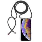 For iPhone X / XS Four-Corner Anti-Fall Trasparent TPU Mobile Phone Case With Lanyard(Grey) - 1