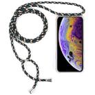 For iPhone X / XS Four-Corner Anti-Fall Transparent TPU Mobile Phone Case With Lanyard(Green Beige Black) - 1