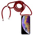 For iPhone X / XS Four-Corner Anti-Fall Transparent TPU Mobile Phone Case With Lanyard(Red) - 1