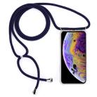 For iPhone X / XS Four-Corner Anti-Fall Transparent TPU Mobile Phone Case With Lanyard(Dark Blue) - 1