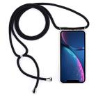 For iPhone XR Four-Corner Anti-Fall Transparent TPU Mobile Phone Case With Lanyard(Black) - 1