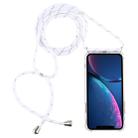 For iPhone XR Four-Corner Anti-Fall Transparent TPU Mobile Phone Case With Lanyard(White) - 1