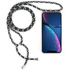 For iPhone XR Four-Corner Anti-Fall Transparent TPU Mobile Phone Case With Lanyard(Green Beige Black) - 1