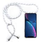 For iPhone XR Four-Corner Anti-Fall Transparent TPU Mobile Phone Case With Lanyard(White Grey) - 1