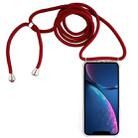 For iPhone XR Four-Corner Anti-Fall Transparent TPU Mobile Phone Case With Lanyard(Red) - 1