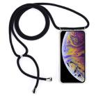 For iPhone XS Max Four-Corner Anti-Fall Transparent TPU Mobile Phone Case With Lanyard(Black) - 1