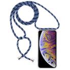 For iPhone XS Max Four-Corner Anti-Fall Transparent TPU Mobile Phone Case With Lanyard(Black Blue) - 1
