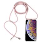 For iPhone XS Max Four-Corner Anti-Fall Transparent TPU Mobile Phone Case With Lanyard(Rose Gold) - 1