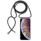 For iPhone XS Max Four-Corner Anti-Fall Transparent TPU Mobile Phone Case With Lanyard(Grey) - 1