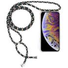 For iPhone XS Max Four-Corner Anti-Fall Transparent TPU Mobile Phone Case With Lanyard(Green Beige Black) - 1