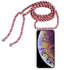 For iPhone XS Max Four-Corner Anti-Fall Transparent TPU Mobile Phone Case With Lanyard(Red Apricot Black) - 1