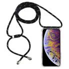 For iPhone XS Max Four-Corner Anti-Fall Transparent TPU Mobile Phone Case With Lanyard(Black Gold) - 1