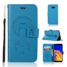 Wind Chime Owl Embossing Pattern Horizontal Flip Leather Case with Holder & Card Slots & Wallet For Galaxy J4+(Blue) - 1
