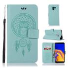 Wind Chime Owl Embossing Pattern Horizontal Flip Leather Case with Holder & Card Slots & Wallet For Galaxy J6+(Green) - 1