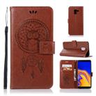Wind Chime Owl Embossing Pattern Horizontal Flip Leather Case with Holder & Card Slots & Wallet For Galaxy J6+(Brown) - 1