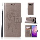 Wind Chime Owl Embossing Pattern Horizontal Flip Leather Case with Holder & Card Slots & Wallet For Galaxy S10+(Grey) - 1