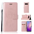 Wind Chime Owl Embossing Pattern Horizontal Flip Leather Case with Holder & Card Slots & Wallet For Galaxy S10+(Rose Gold) - 1