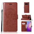 Wind Chime Owl Embossing Pattern Horizontal Flip Leather Case with Holder & Card Slots & Wallet For Galaxy S10+(Brown) - 1