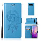 Wind Chime Owl Embossing Pattern Horizontal Flip Leather Case with Holder & Card Slots & Wallet For Galaxy S10+(Blue) - 1