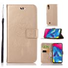 Wind Chime Owl Embossing Pattern Horizontal Flip Leather Case with Holder & Card Slots & Wallet For Galaxy M10(Gold) - 1