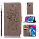 Wind Chime Owl Embossing Pattern Horizontal Flip Leather Case with Holder & Card Slots & Wallet For Galaxy M20(Grey) - 1