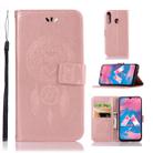 Wind Chime Owl Embossing Pattern Horizontal Flip Leather Case with Holder & Card Slots & Wallet For Galaxy M30(Rose Gold) - 1