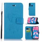 Wind Chime Owl Embossing Pattern Horizontal Flip Leather Case with Holder & Card Slots & Wallet For Galaxy M30(Blue) - 1