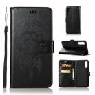 Wind Chime Owl Embossing Pattern Horizontal Flip Leather Case with Holder & Card Slots & Wallet For Galaxy A7 (2018)(Black) - 1