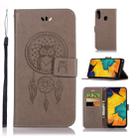 Wind Chime Owl Embossing Pattern Horizontal Flip Leather Case with Holder & Card Slots & Wallet For Galaxy A30(Grey) - 1