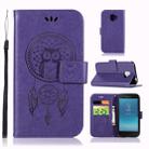 Wind Chime Owl Embossing Pattern Horizontal Flip Leather Case with Holder & Card Slots & Wallet For Galaxy J2 Core (2018)(Purple) - 1
