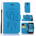 Wind Chime Owl Embossing Pattern Horizontal Flip Leather Case with Holder & Card Slots & Wallet For Galaxy J2 Core (2018)(Blue) - 1