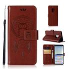 Wind Chime Owl Embossing Pattern Horizontal Flip Leather Case with Holder & Card Slots & Wallet For Galaxy S9(Brown) - 1