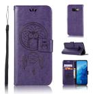 Wind Chime Owl Embossing Pattern Horizontal Flip Leather Case with Holder & Card Slots & Wallet For Galaxy S10e(Purple) - 1