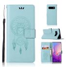 Wind Chime Owl Embossing Pattern Horizontal Flip Leather Case with Holder & Card Slots & Wallet For Galaxy S10(Green) - 1